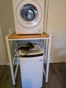 Washer dryer laundry stacking rack organizer