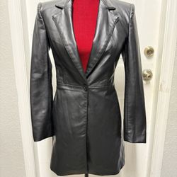 Zara Women's Leather Jacket Blazer Size Xs