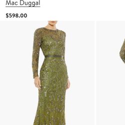 Beaded Long Sleeve Gown