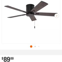 Hampton Bay Grantway 48 in. Indoor/Covered Outdoor Matte Black Low Profile Ceiling Fan Without Light $50