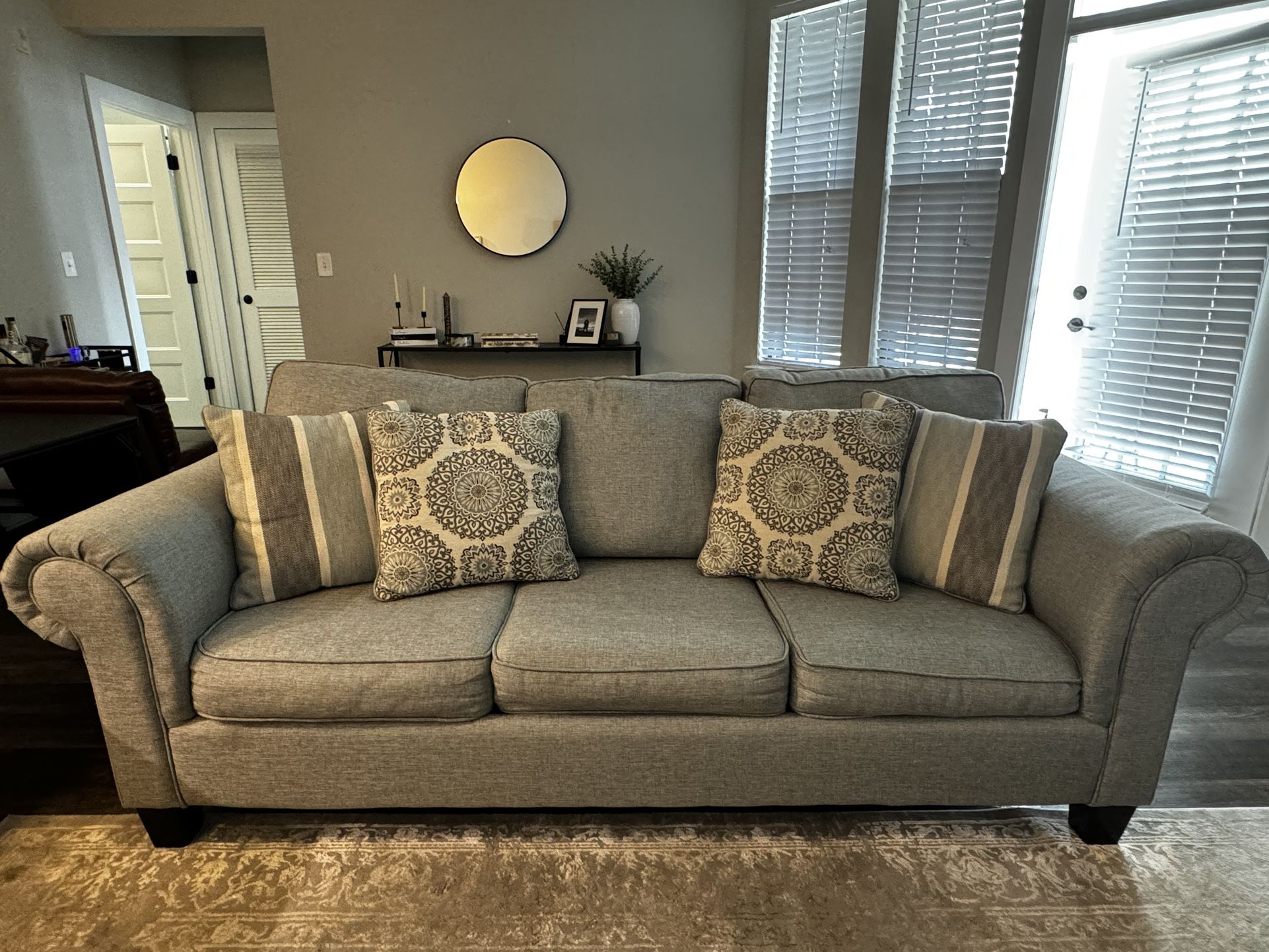 2 piece couch set with side table