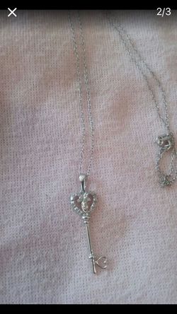 Beautiful heart key charm and neckacles
