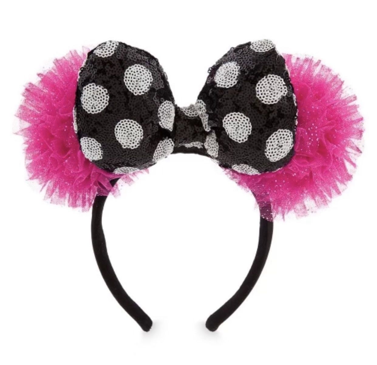 Rare ❤️ Disney Parks Betsey Johnson Pom Pom With Glitter Minnie Ears Designer Headband l