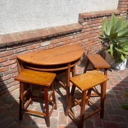 Small kitchen table with 3 stools