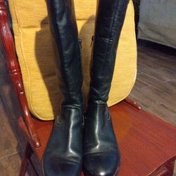 Genuine Leather Dressy Knee High Boots Low Hill Size10M