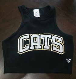Black CATS  crop tank top