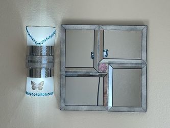 Rhinestone Decorative Wall Mirror 4-Panel