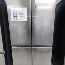 FRIDGIDAIRE  FRNCH  4 DOOR REFRIGERATOR WITH 1 YEAR WARRANTY/ 1AÑO DE GARANTIA POR  ESCRITO 