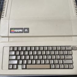 Vintage Apple IIe Computer, Color Monitor and Printer