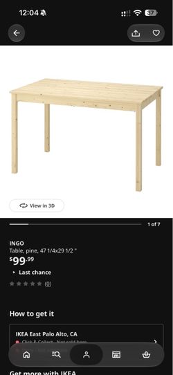 IKEA INGO Pine Wood Dining Table & 2 Chairs & Pads