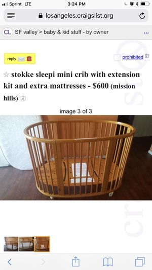 Stokke Sleepi Crib With Extension For Sale In Los Angeles Ca