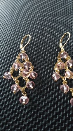 New Beautiful gold plated long earrings