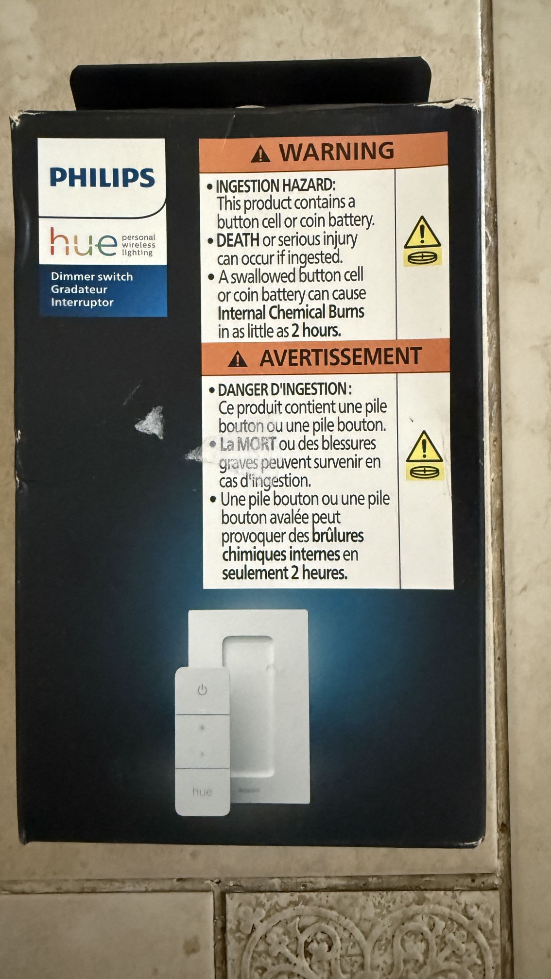 Philips Hue Smart Dimmer Switch for Hue Lights, White, Works with Alexa and Google Assistant (1-Pack) New!!! Sealed Dim or brighten the room, or toggl