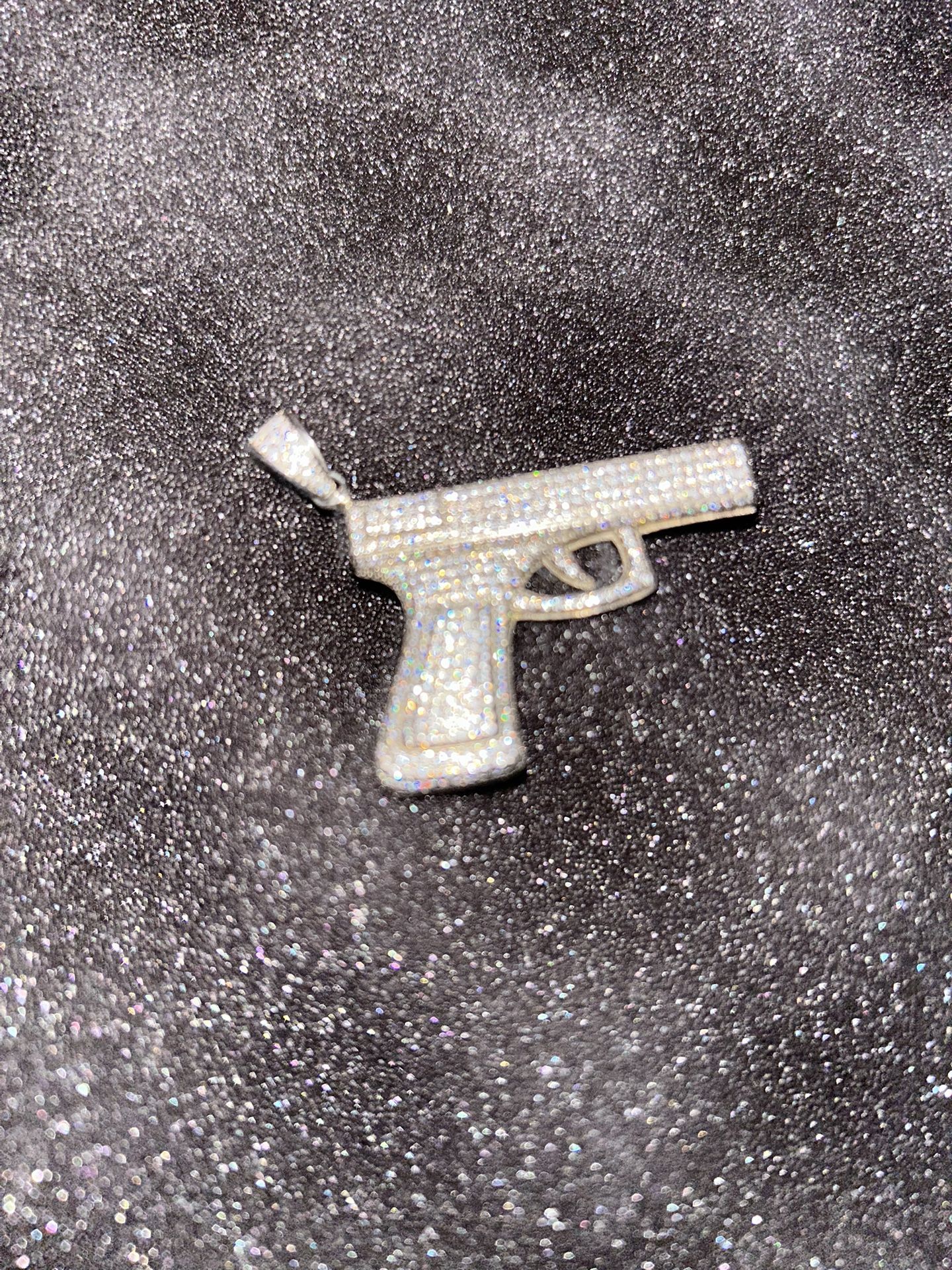 925 Itally Silver VVS Mossanite Gun Pendent