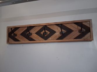 Wooden Wall-Mounted Coat Hook Rack