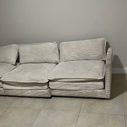 10 Ft Beige White Couch 