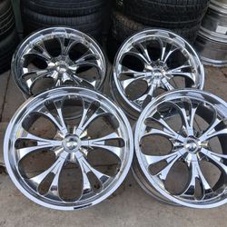 RIMS 24X9½....5 LUGS FIT JEEP CHEROKEE JEEP COMANDER CHEVY SILVERADO YUKON TAHOE SUBURBAN CHEVY IMPALA 5X5 CHEVROLET 