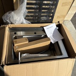 Freestanding Single Bowl Utility Sink with Storage Shelf