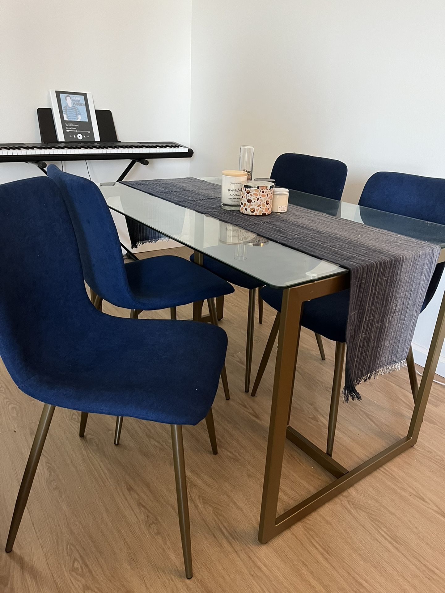 Glass Top Dining Table with Chairs