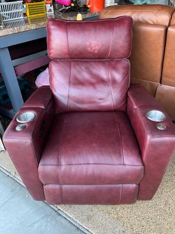 Burgundy Power Recliner / Home Theater Chair – Everything Works
