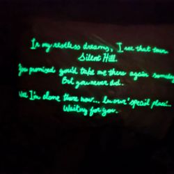 Silent Hill 2 White Pillow w/ Glow in the Dark Hidden Message Official Konami