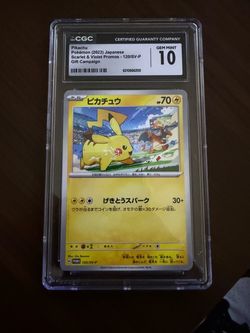 Pikachu CGC 10 Gem Mint Japanese Promo 120/SV-P