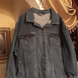 New Ladies Levis Jacket Color Blue Modern Style Size 2X Brand Terra Sky 