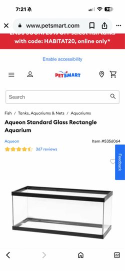 20 gallon tank with lid new