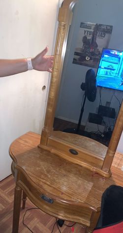 Furniture desk and mirror