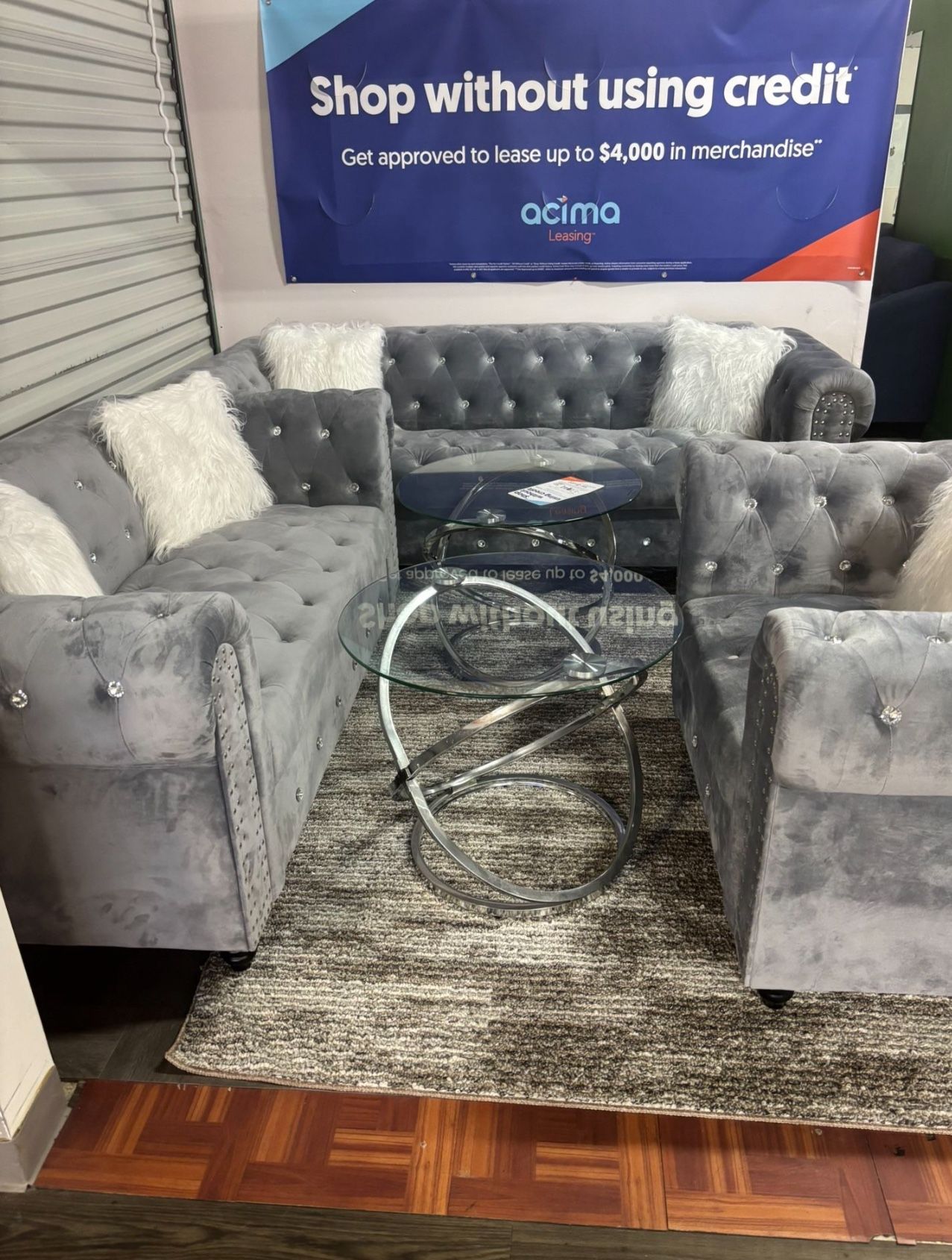 ‼️$0 Down Last One‼️ 3PC Diamond Living Room Set With End Tables