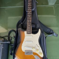 Squier Stratocaster Electric Guitar Pack. Includes Practice AMP. 