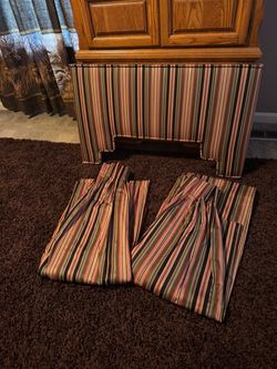 Cornice board and matching pleated drapes(J C Penney)