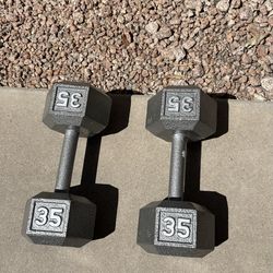 35 Pound Dumbbell Pair.  Priced to sell fast.