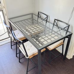 Kitchen Glass Dining IKEA Granas Dining Table with 4 Chairs Combo