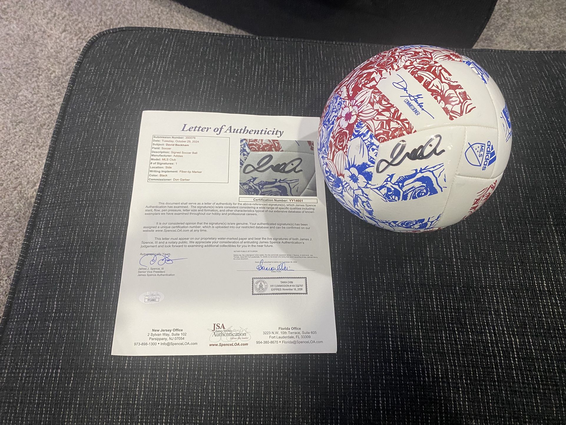 David Beckham Autographed Adidas MLS Club Ball With JSA LOA