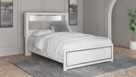Altyra White Queen Panel Bookcase Bed (Online Special Price)