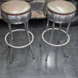 Bar Stools Chrome Base Set Of 2
