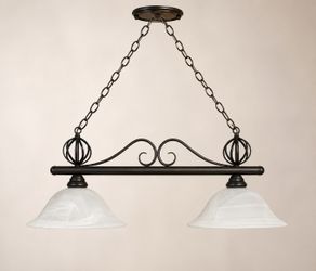 Traditional 2-Light Island / Billiard Pendant Light - Bronze Finish