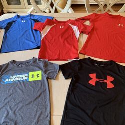 Cute Boys 4 Under Armour Lot Of 5 Shirts
