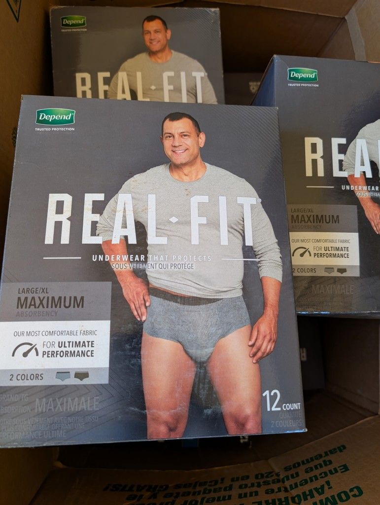 Depend Real Fit Disposable Underwear Male Waistband Style Large / X-Large