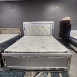 Floor Model King Bed Frame With Mattress Set Pillow Top On Sale For: