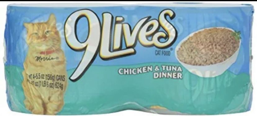 (4 Pck) 9Lives Chicken And Tuna Wet Cat Food 