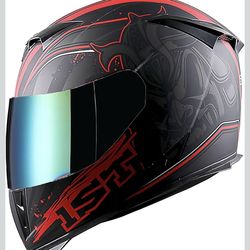 1Storm Motorcycle Full Face Helmet Skull King Matt Black