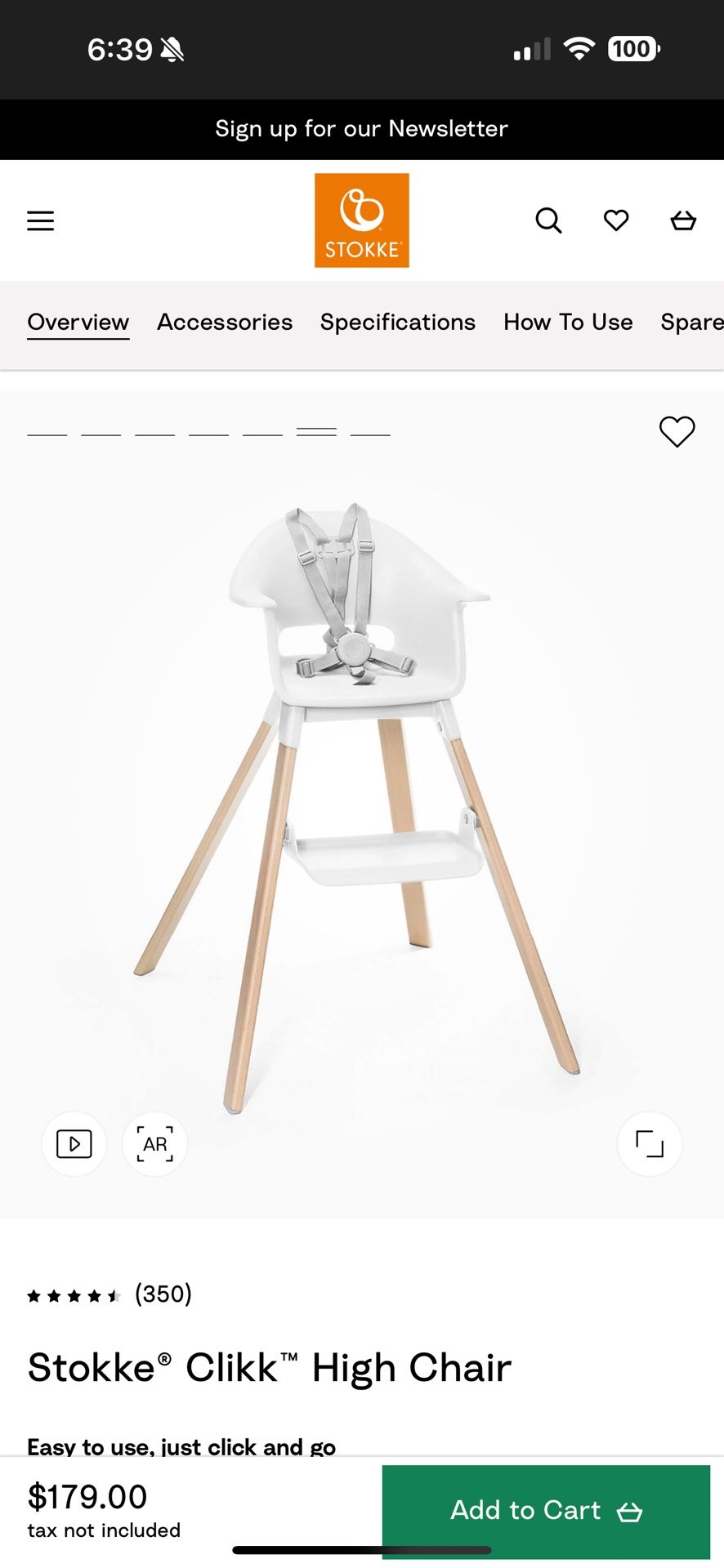 Stokke Clikk High Chair - White