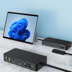 New Surface Dock Triple Displays Dual HDMI+VGA with Power Adapter #3237X R5