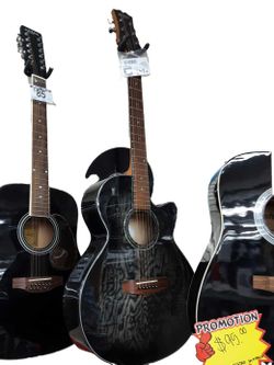 Mitchell Mx-430qab/mbk Black Acoustic / Electric Classic Guitar