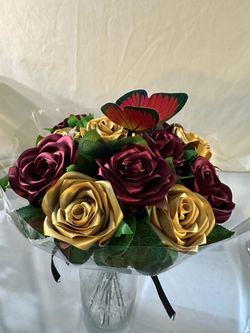 One Dozen Handmade Ribbon Roses – Gift‑Ready Bouquet