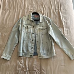 Light Wash Distressed Jean Jacket