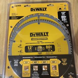 Dewalt miter saw blades 12” (80 tooth and 32 tooth ) new $45 for set in n Lakeland 