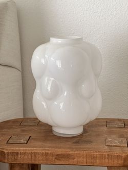 Vintage Mid Century Modern White Glass Bubble Vase